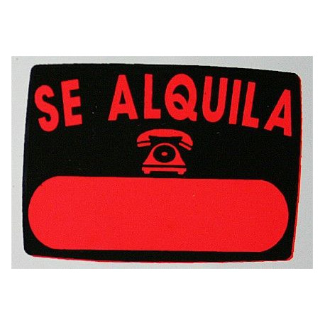 Cartel Señal 50x70cm Se Alquila Radiante Glasspack Superl.