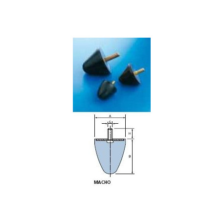 Antivibratorio Tope Progresivo Macho T-50x50 115003 10pz.