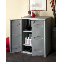 Armario Bajo 2 Baldas Resina Gris 65x45x88 Rf System