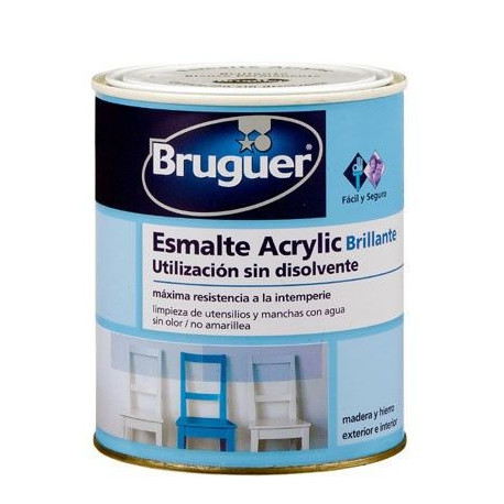 Esmalte Acrilico Brillante Azul Marino 750ml Bruguer 1014
