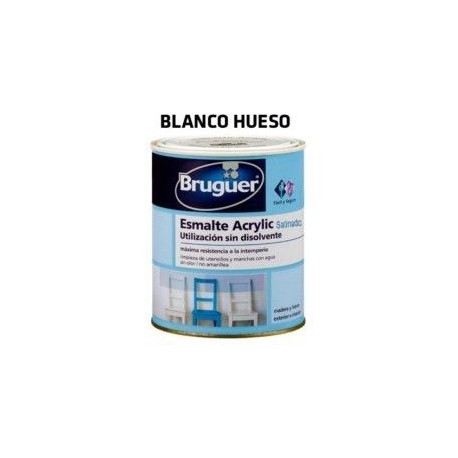 Esmalte Acrilico Satinado Blanco Hueso 250 Ml Bruguer 1508