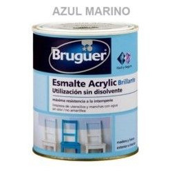 Esmalte Acrilico Brillante Azul Marino 250ml Bruguer 1014