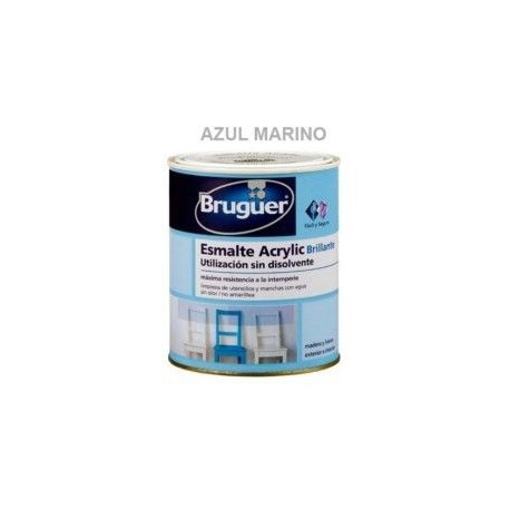 Esmalte Acrilico Brillante Azul Marino 250ml Bruguer 1014