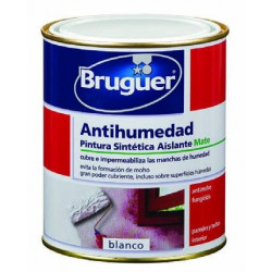 Pintura Sintetica Antihumedad Mate Blanco 750 Ml Bruguer