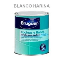 Esmalte.sint.azulejos Brillante Blanco Harina 750 Ml Bruguer