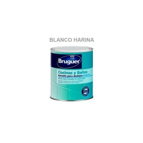 Esmalte.sint.azulejos Brillante Blanco Harina 750 Ml Bruguer