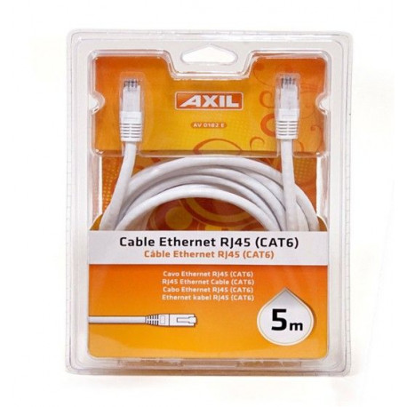 Cable Multimedia 5mt Ethernet Axil Rj45 Cat 6 Av 0182 E 5 Mt