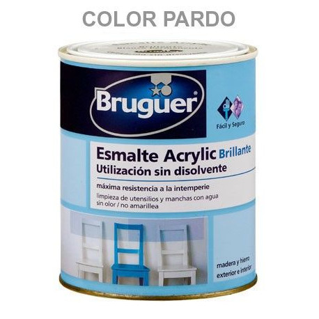 Esmalte Acrilico Brillante Pardo 250ml Bruguer 1033