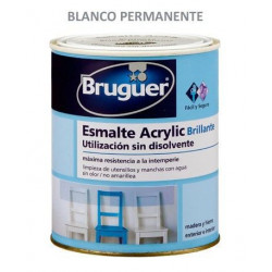 Esmalte Acrilico Brillante Blanco Permane 250ml Bruguer 1001