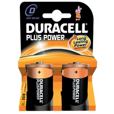 Pila Alcalina Lr20 1,5v D Power Plus Duracell 2 Pz