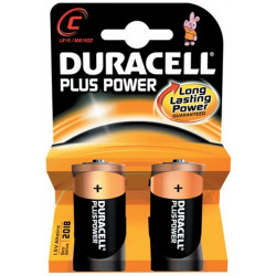 Pila Alcalina Lr14 1,5v C Power Plus Duracell 2 Pz