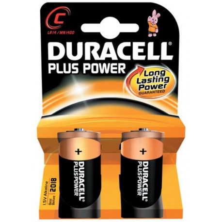 Pila Alcalina Lr14 1,5v C Power Plus Duracell 2 Pz