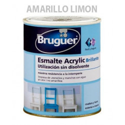 Esmalte Acrilico Brillante Amarillo Limon 250ml Bruguer 1040