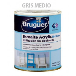 Esmalte Acrilico Brillante Gris Medio 250ml Bruguer 1057
