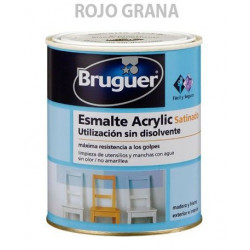 Esmalte Acrilico Satinado Rojo Grana 250ml Bruguer 1528