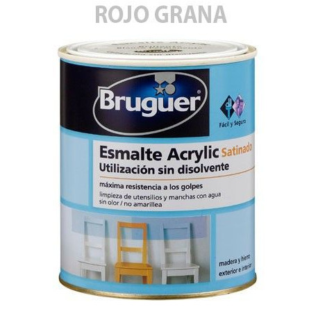 Esmalte Acrilico Satinado Rojo Grana 250ml Bruguer 1528