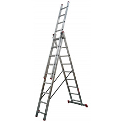 Escalera Industrial Aluminio 3x9 Peldaños 3x2,50 Mts Convert