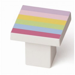 Pomo Mueb 30x30mm Cuadrado Infantil Abs Arco Iris Rei