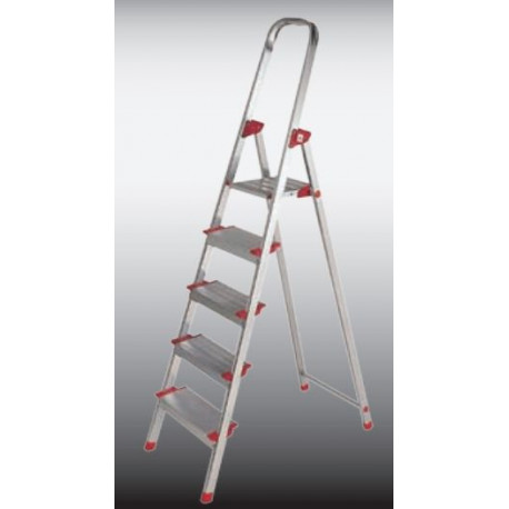 Escalera Dom Tijera 1,65mt 8 Peldaños Alu New Plus Ktl