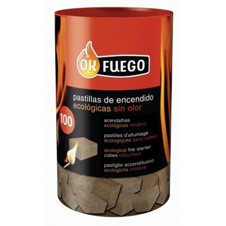Pastilla Encendido Barbacoa Ecologica Ok Fuego 100 Pz