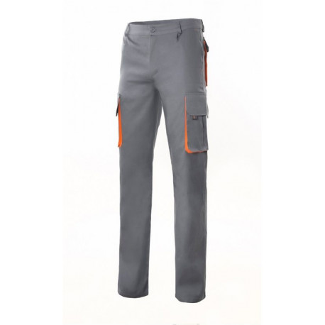 Pantalon Trabajo T44 Con Pinza Tergal Gr/nar Mltibol Velilla