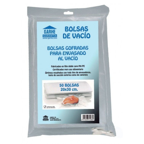 Bolsa Alimen. Vacio 20x30cm Malla Poliet/poliam Garhe 50 Pz 2