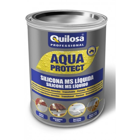 Silicona Ms Liquida Impermeabiliz Negra 1kg Aqua Protect