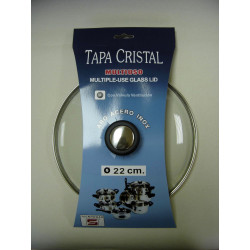 Tapa Bat Cocina 22cm Valv.ventil. Aro Inox-cristal Tecnhogar