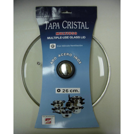 Tapa Bat Cocina 26cm Valv.ventil. Aro Inox-cristal Thogar