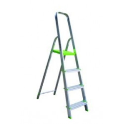 Escalera Dom Tijera 0,87mt 4 Peldaños B/baja Alu Vivahogar
