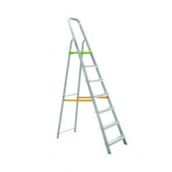 Escalera Dom Tijera 1,58mt 7 Peldaños B/baja Alu Vivahogar