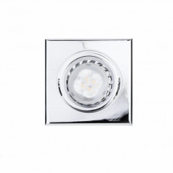 Led Empotrable Basculante Gu10 4w Cuadrado Cromo Mate