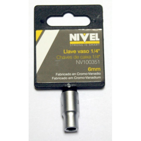 Llave Vaso Hexag. 1/4"-06mm C.v. Nivel