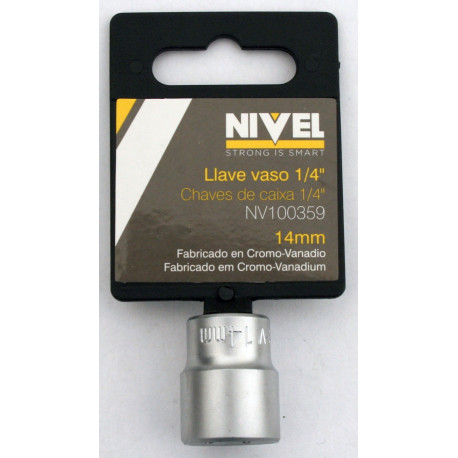 Llave Vaso Hexag. 1/4"-14mm C.v. Nivel