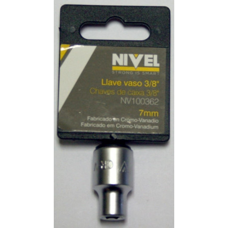 Llave Vaso Hexag. 3/8"-07mm C.v. Nivel