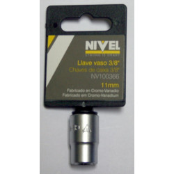 Llave Vaso Hexag. 3/8"-11mm C.v. Nivel