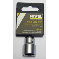 Llave Vaso Hexag. 3/8"-15mm C.v. Nivel