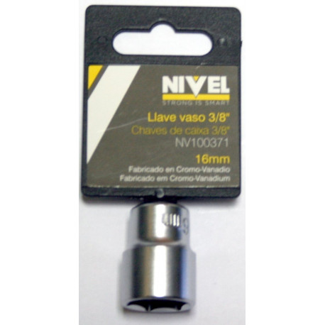 Llave Vaso Hexag. 3/8"-16mm C.v. Nivel