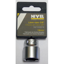 Llave Vaso Hexag. 3/8"-19mm C.v. Nivel