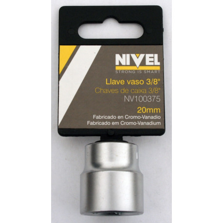 Llave Vaso Hexag. 3/8"-20mm C.v. Nivel