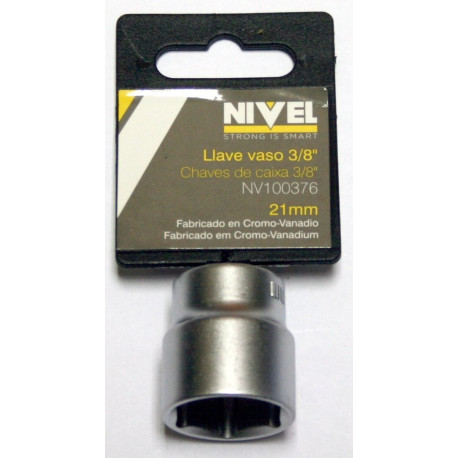 Llave Vaso Hexag. 3/8"-21mm C.v. Nivel