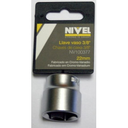 Llave Vaso Hexag. 3/8"-22mm C.v. Nivel