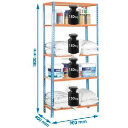 Estanteria Orden 5b 1800x900x400mm S/t Met Az/na 150kg Nivel