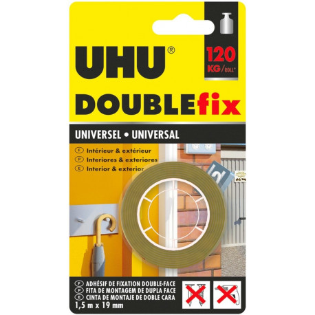 Cinta Adh 19mmx  1,5mt D/cara Marr Doublefix Uhu