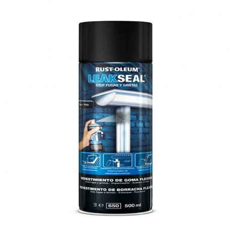 Revestimiento Goma Flexible Leakseal Negro Spray 500ml