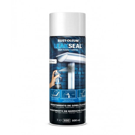 Revestimiento Goma Flexible Leakseal Blanco Spray 500ml