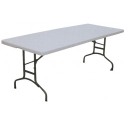 Mesa Jard 183x75x75cm Pleg Resina-acero Natuur