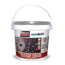 Silicona Liquida Elastica 100% Impermeabl Gris 1kg Aquablock