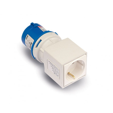 Adaptador Clavija Elec 2p+t Base 2p+ttl Pol/abs Az Famat