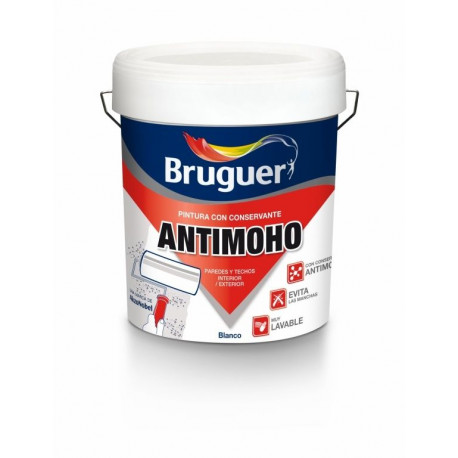 Pintura Plastica Mate Antimoho Blanco 4l Bruguer